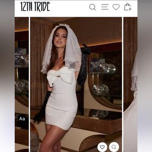 NWT The 12th tribe Molly White Bow mini dress XS